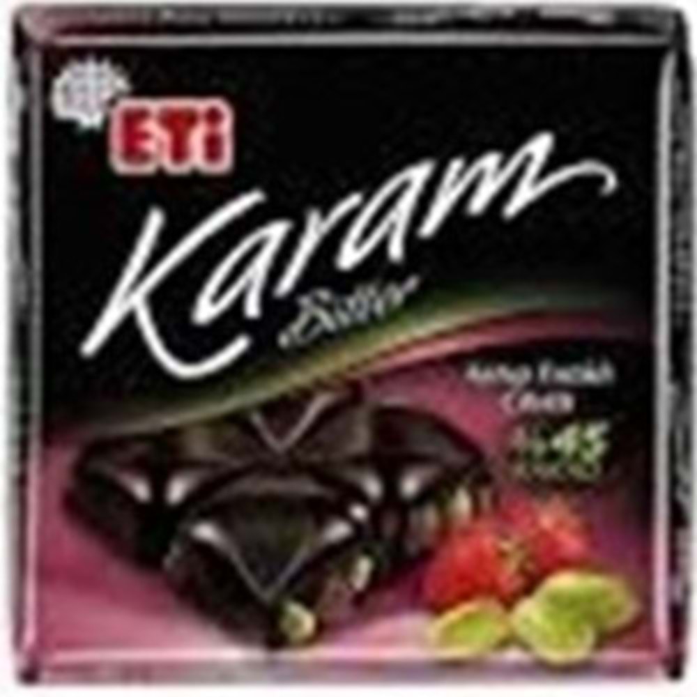 ETI KARAM ANTEP FISTIKLI CILEKLI BITTER CIKOLATA 60 GR %45