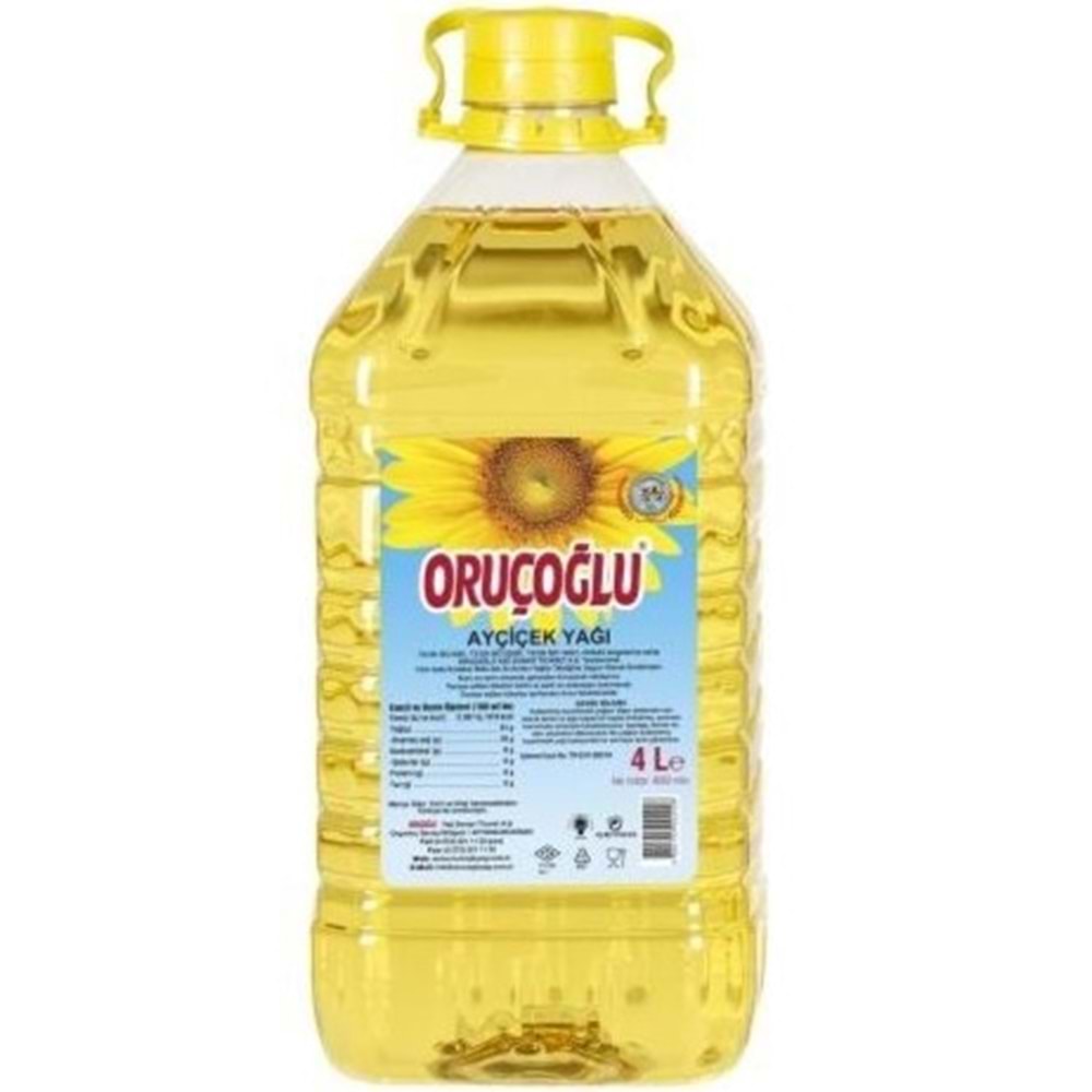 ORUÇOĞLU AYCICEK YAGI 4 LT