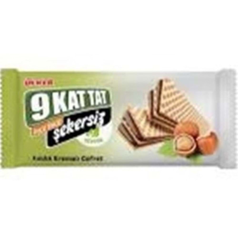ÜLKER 9 KAT ŞEKERSIZ INCE GOFRET 118 GR FINDIKLI