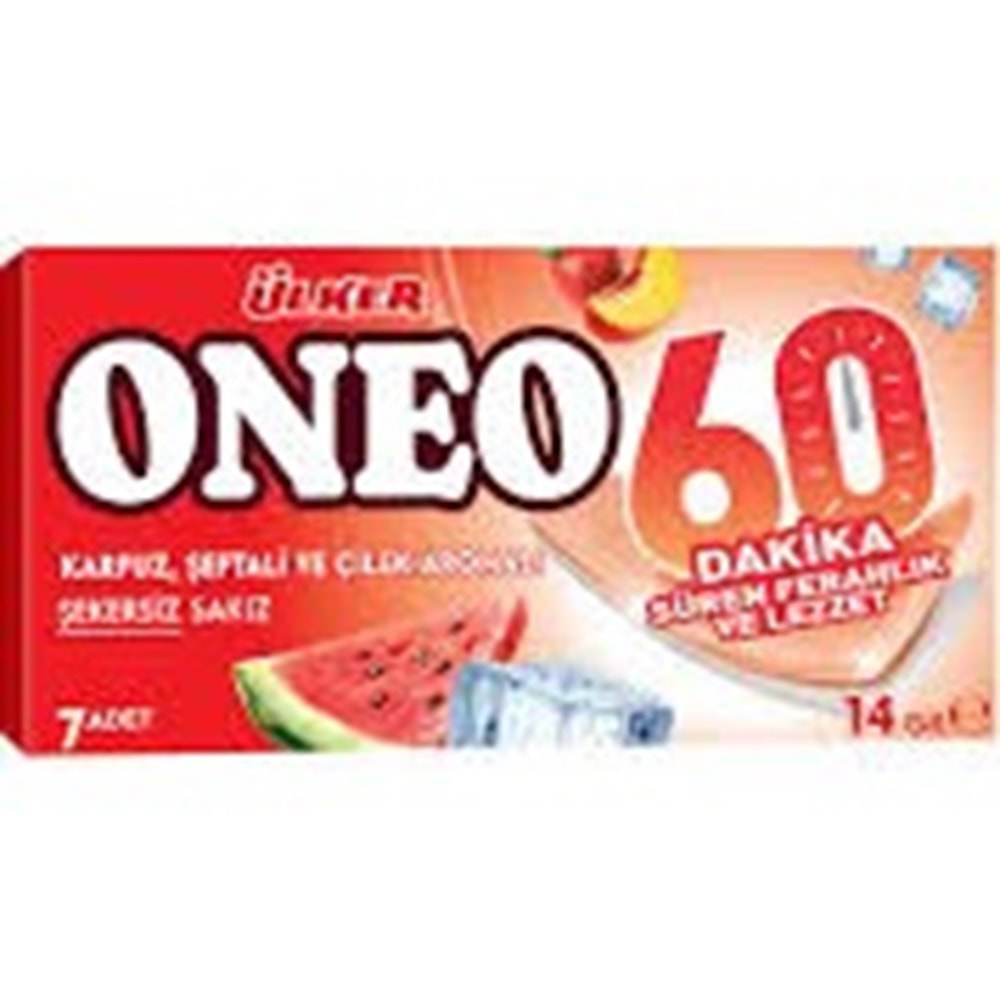 ÜLKER ONEO SAKIZ 14 G 7 Lİ KARPUZ ŞEFTALİ VE ÇİLEK AROMALI
