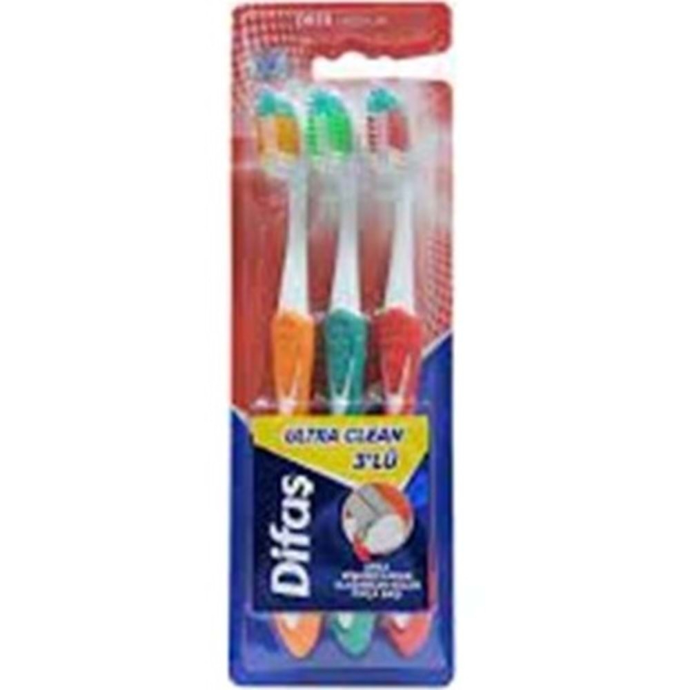 DİFAŞ DIS FIRCASI 3 LU ULTRA CLEAN ORTA