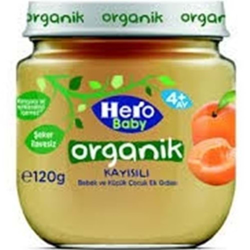HERO BABY ORGANIK KAVANOZ MAMA 120 GR KAYISILI