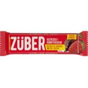 ZÜBER GLUTENSIZ MEYVE BAR 40 GR VEGAN CILEKLI KAKAOLU