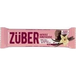 ZÜBER GLUTENSIZ MEYVE BAR 40 GR VEGAN VANILYALI KAKAOLU