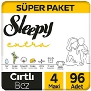 SLEEPY BEBEK BEZİ 4 MAXİ 96 ADET CIRTLI BEZ