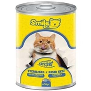 SMİLE KONSERVE KISIR KEDI MAMASI 400 GR SOMONLU