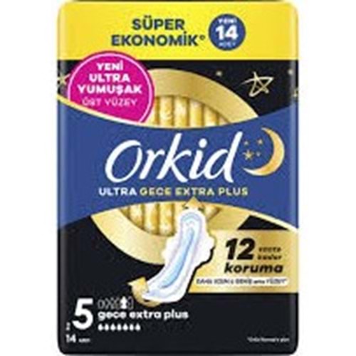 ORKİD KADIN PEDİ BOY 5 14 ADET ULTRA GECE EXTRA PLUS