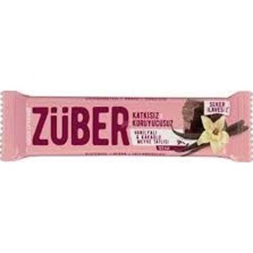 ZÜBER GLUTENSIZ MEYVE BAR 40 GR VEGAN VANILYALI KAKAOLU