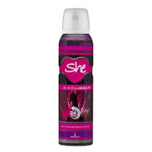 SHE DEODORANT 150 ML IS A CLUBBER