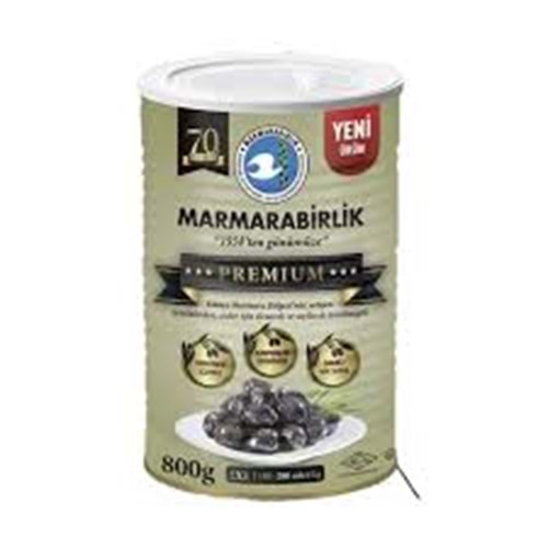 MARMARABİRLİK PREMIUM SİYAH ZEYTİN 2 XL 800 GR