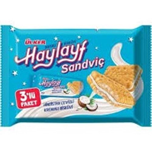 ÜLKER HAYLAYF SANDVİÇ BİSKÜVİ 252 G HİNDİSTAN CEVİZLİ KREMALI