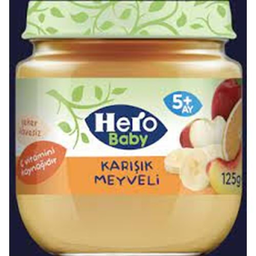 HERO BABY KAVANOZ MAMA 125 GR KARISIK MEYVELI