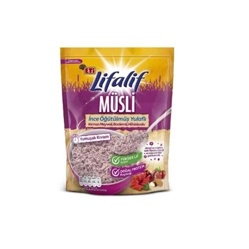 ETI LIFALIF MUSLI 250 GR KIRMIZI MEYVELI BADEMLI HIBUSKUSLU