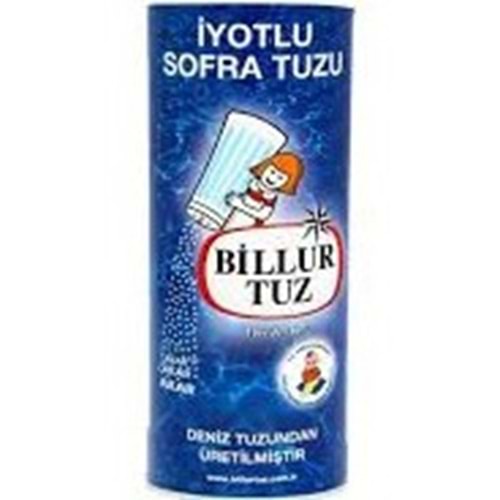 BİLLUR İYOTLU SOFRA TUZU+TUZLUK 125 G