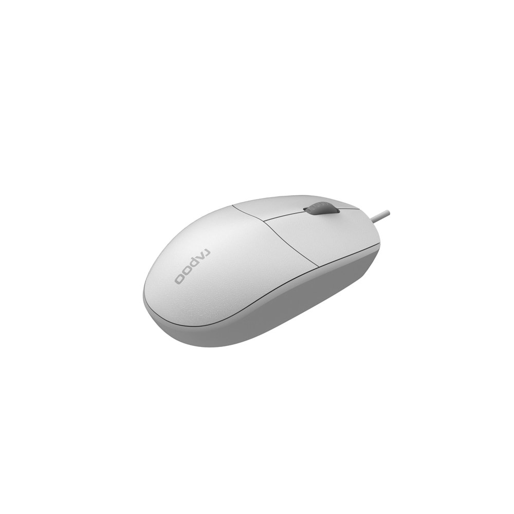 Rapoo 18102-RP N100 1600DPI Her Iki El Ile Kullanılabilen USB Beyaz Mouse