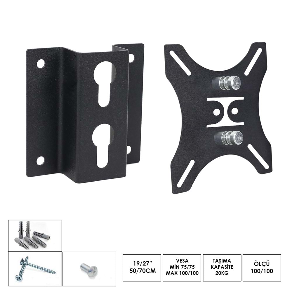 Ufix Lcd Monitör Askı Aparatı Sabit 19/27 50-70 Cm Kare