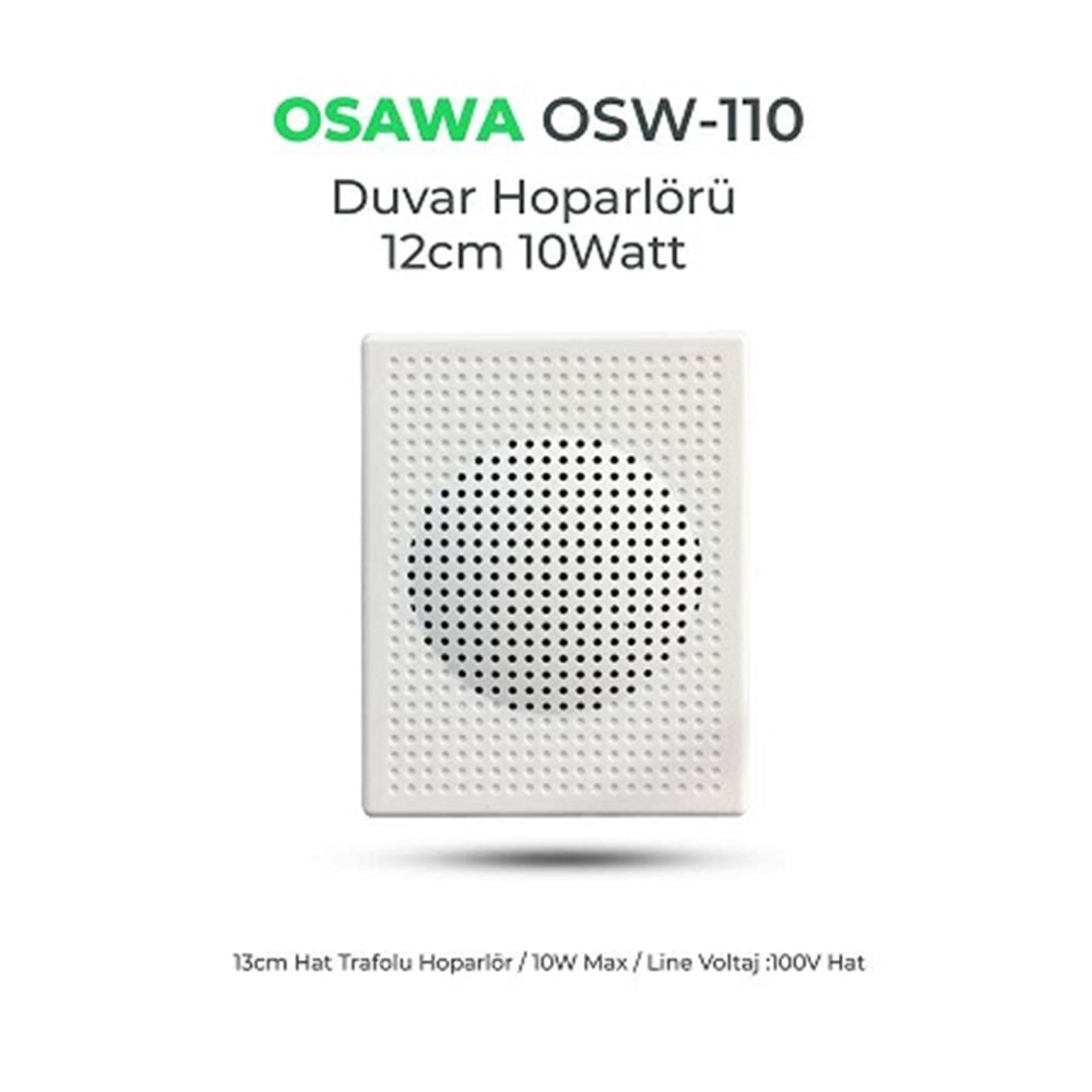 Osawa OSW-110 Hat Trafolu 100V Duvar Hoparlörü (OSW-110)