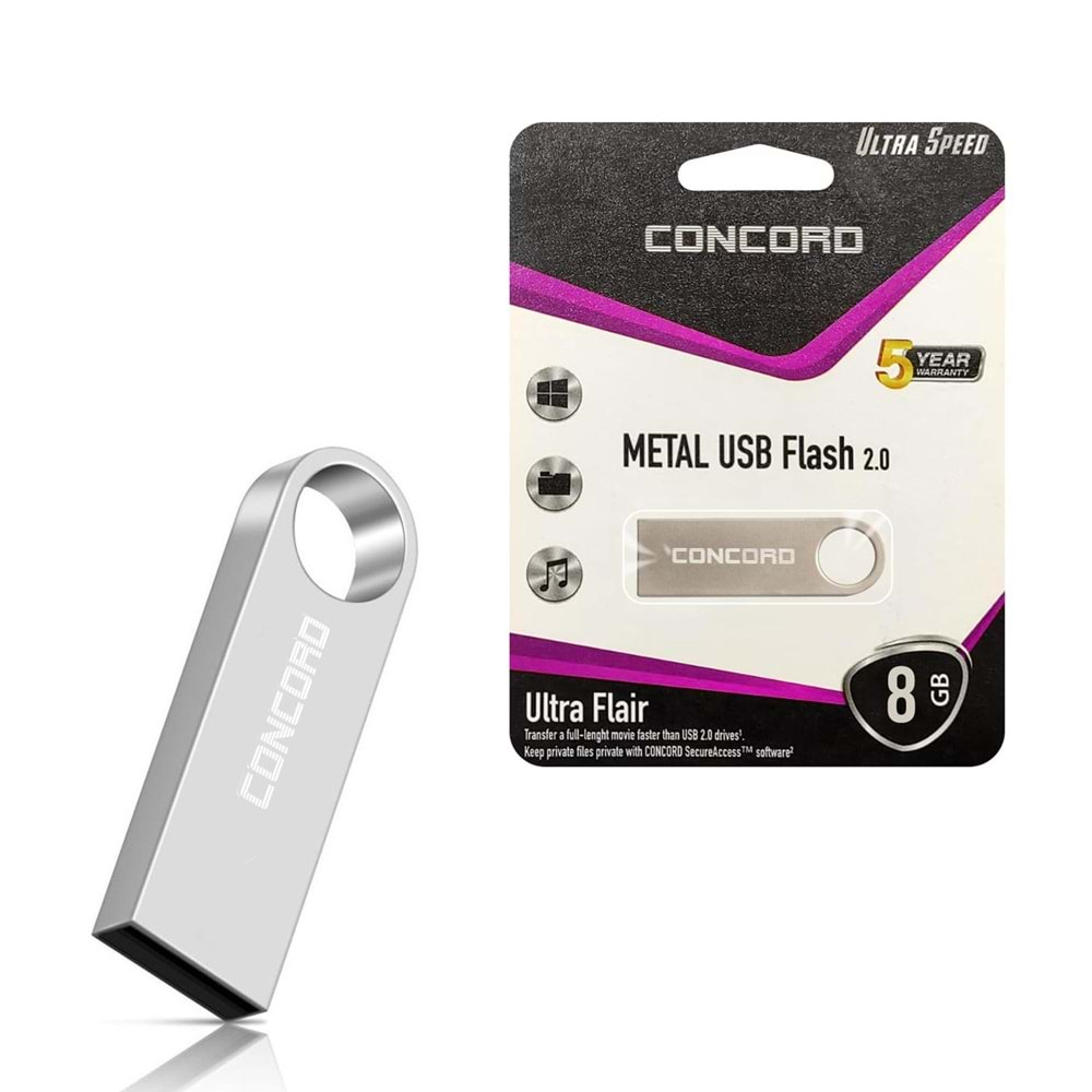 Usb Flash Bellek 8Gb Metal Ultra Flaır C-U8 Concord