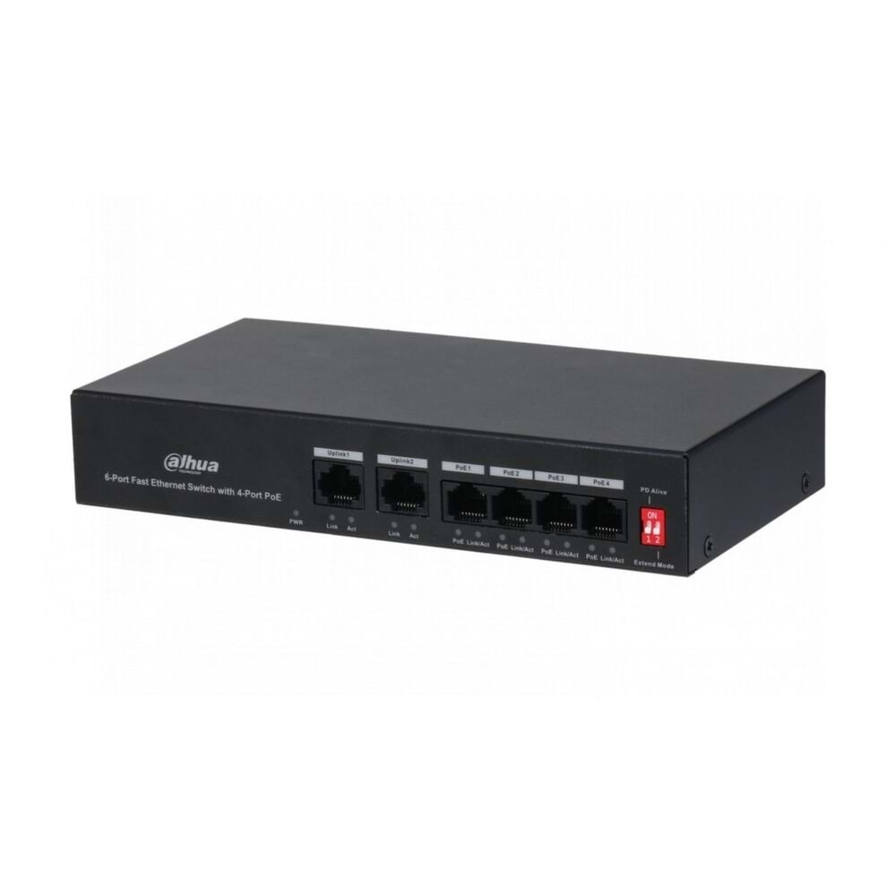 Dahua Switch Pfs3006-4Et-36 6 Port 10/100 4 Poe 2 Fe Uplink