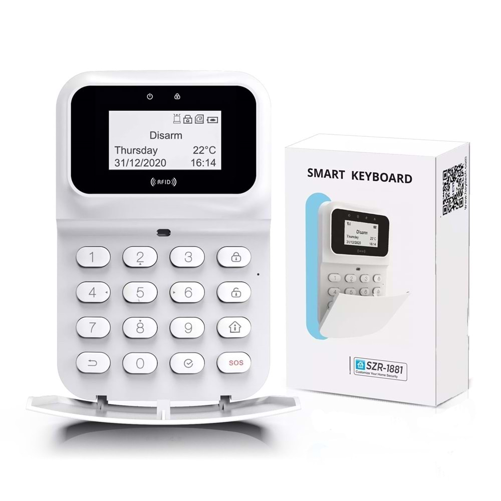 Opax Szr-1881 Kablolu Lcd Ekranlı Rfıd Destekli Keypad / Tuş Takımı (2545/2646/2747 Paneller İçin)