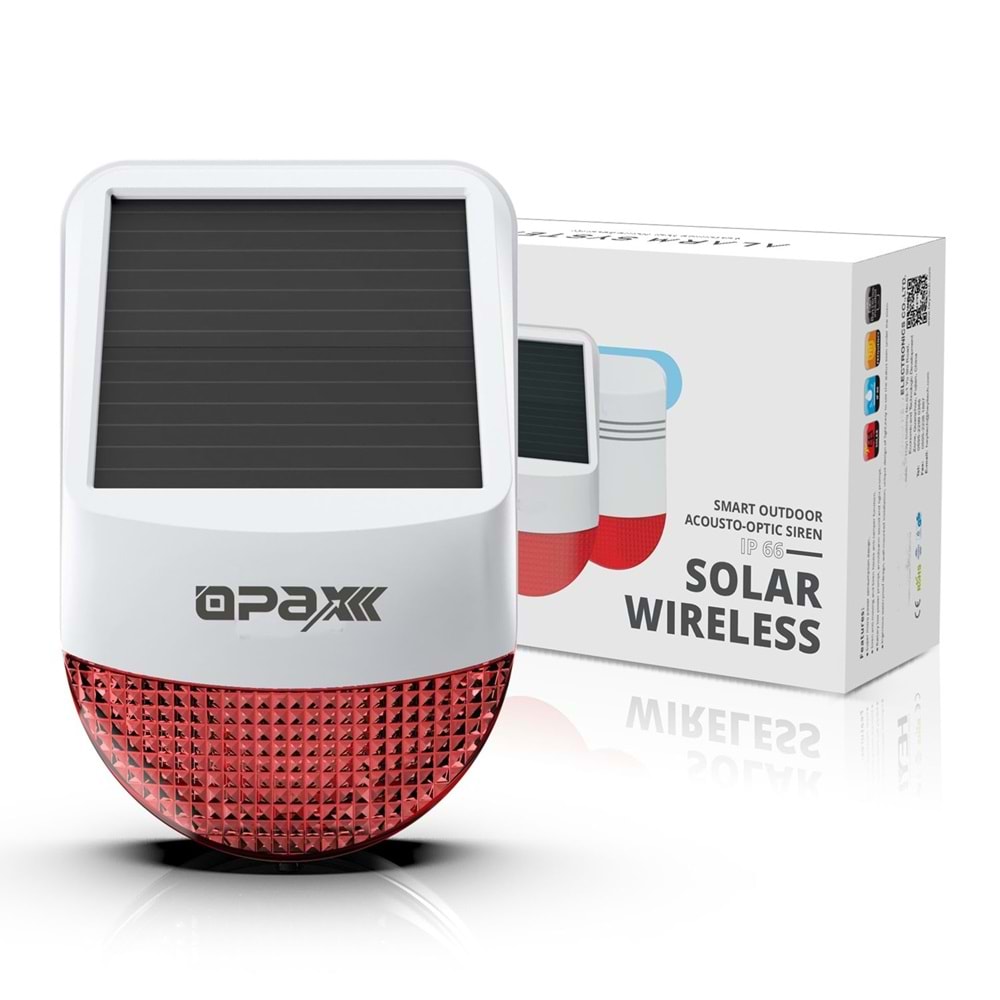 Opax Bgr-35 Solar Dış Ortam Siren / Mesafe Artırıcı Repeater / Alarm Sistemi 3 In 1