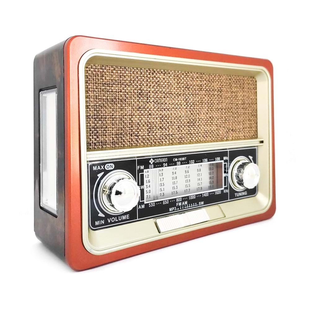 Radyo Nostalji Şarjlı Bt/Usb/Sd/Aux/Fm Fenerli Cameron Cm-103Bt