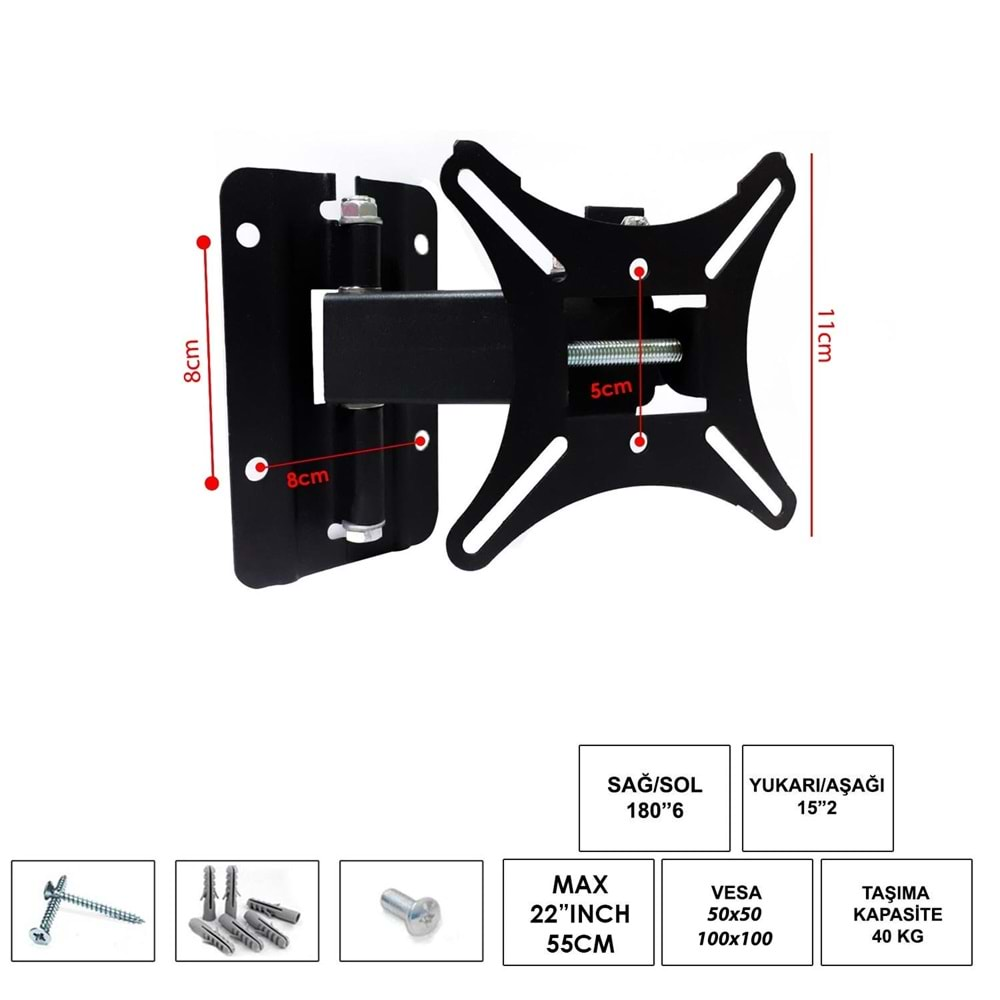 Lcd Askı Aparatı Hareketli Tek Kol 22 55Cm Ufıx-22Kh