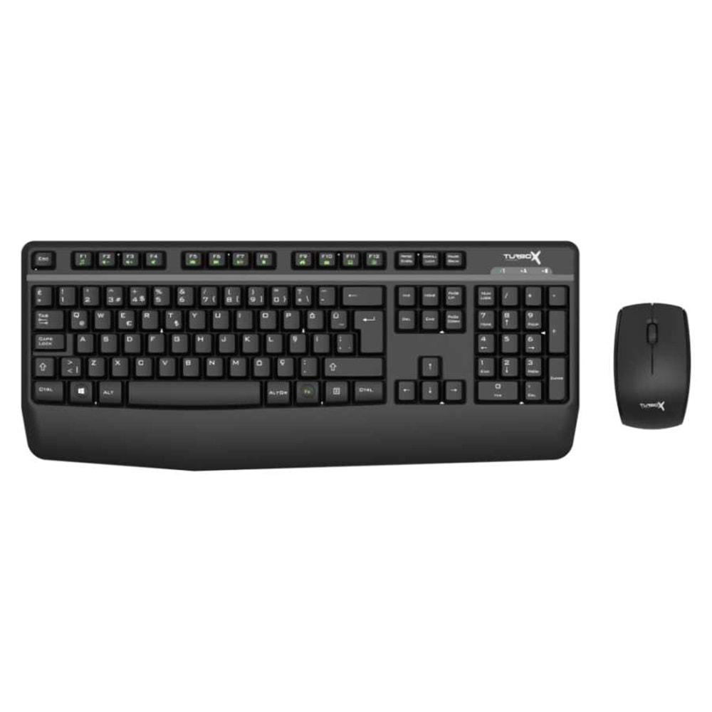 Turbox Workeys Office Usb Kablosuz 2.4Ghz Siyah Multimedya Standart Q Kablosuz Klavye Ve Mouse