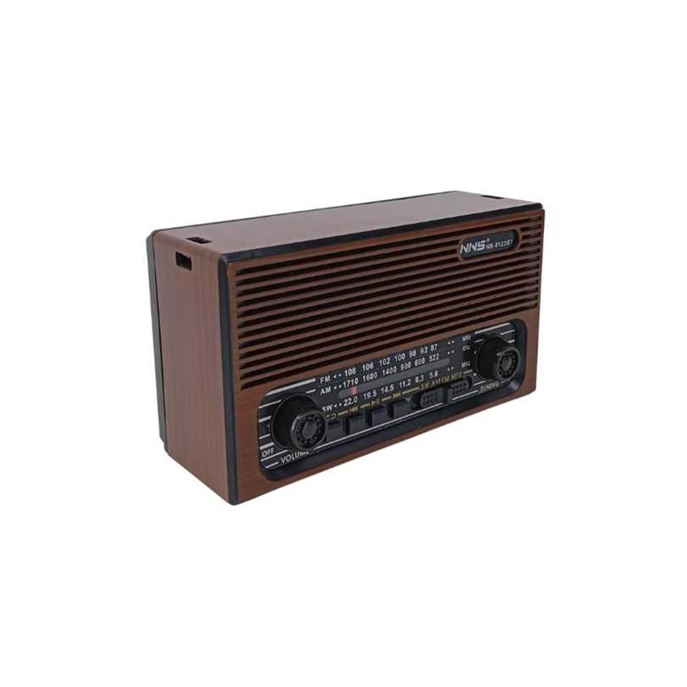 Radyo Nostalji Şarjlı Bt/Usb/Sd/Fm Nns Ns-8123Bt Bordo