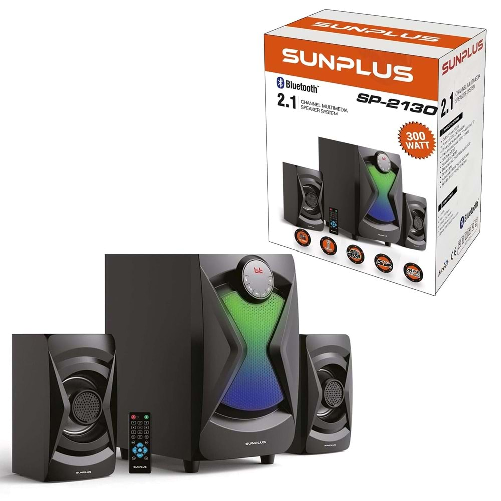 Ses Sistemi 2+1 Bluetooth Usb/Sd/Fm 300W Kumanda Sunplus Sp-2130