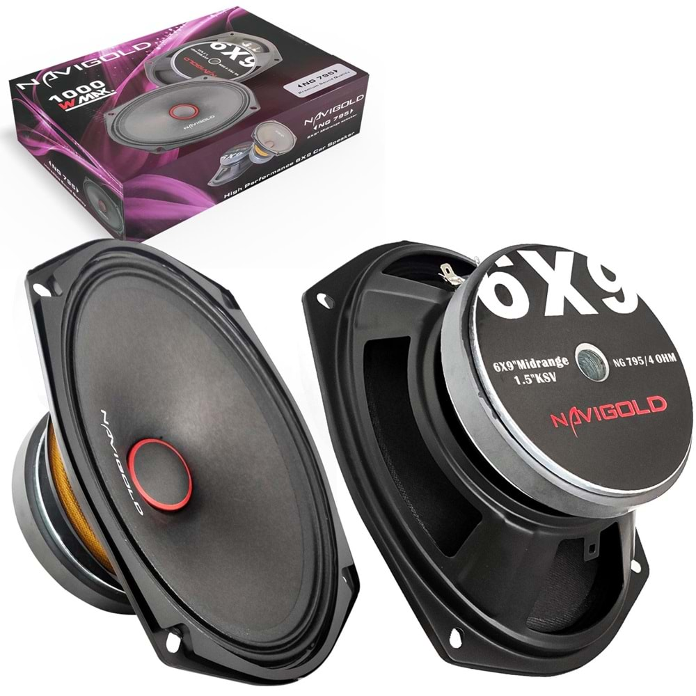 Navıgold Ng-795 Oto Midrange Oval 6X9 İnç 1000 Watt 2 Adet