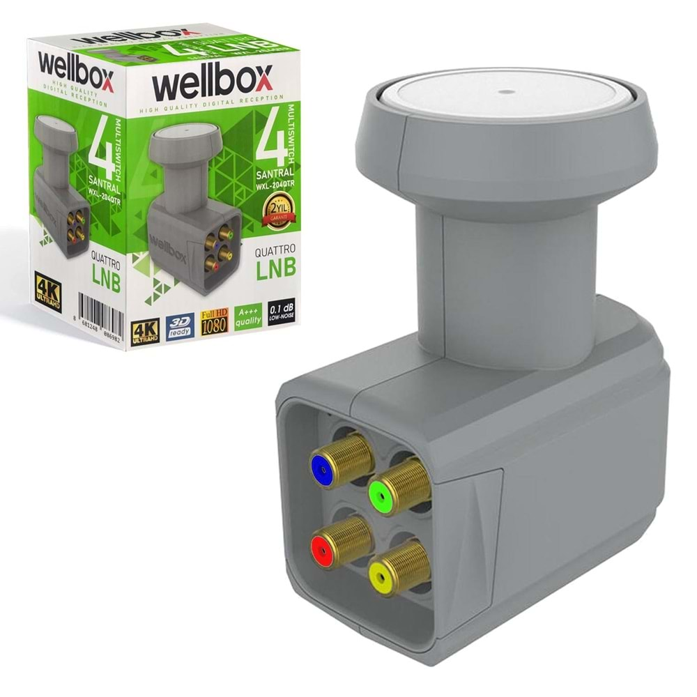 Wellbox WXL-104/204QTR 4Lü Lnb Santral (Quattro) Gold 0.1Db 3D 4K