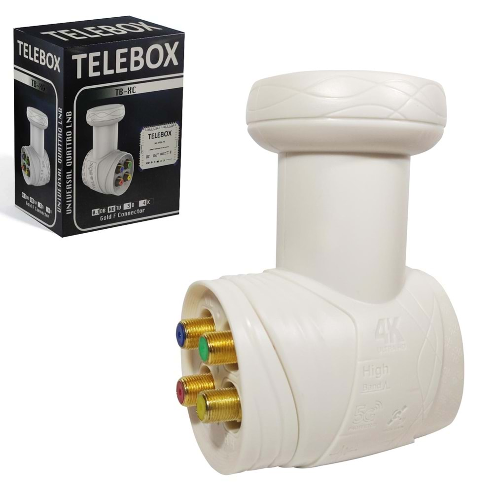 Telebox TB-XC 4Lü Lnb Santral (Quattro) Gold 0.1Db 3D Fhd 4K