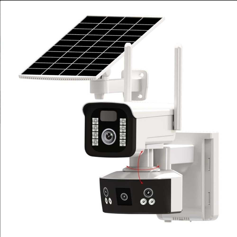 O-KAM-3920 6MP 4G Solar Dual Lens PTZ Kamera 3 Kamera 3+3MP