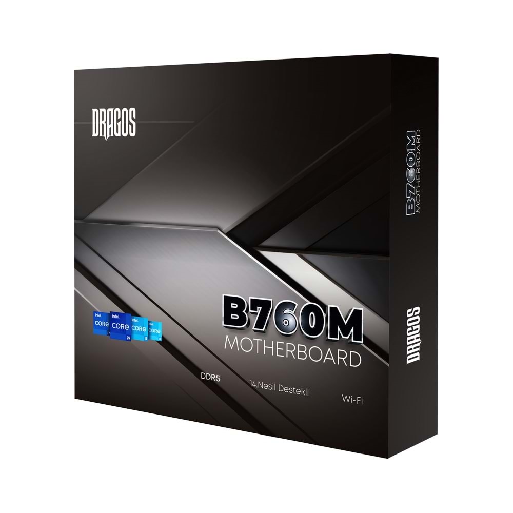 Dragos Dragmode B760M D5Pro Sata,M2 Ddr5 8000MHz(OC) Usb3.2 Type C Dp Hdmi Ses 2.5GbE Lan 1700P mATX Anakart