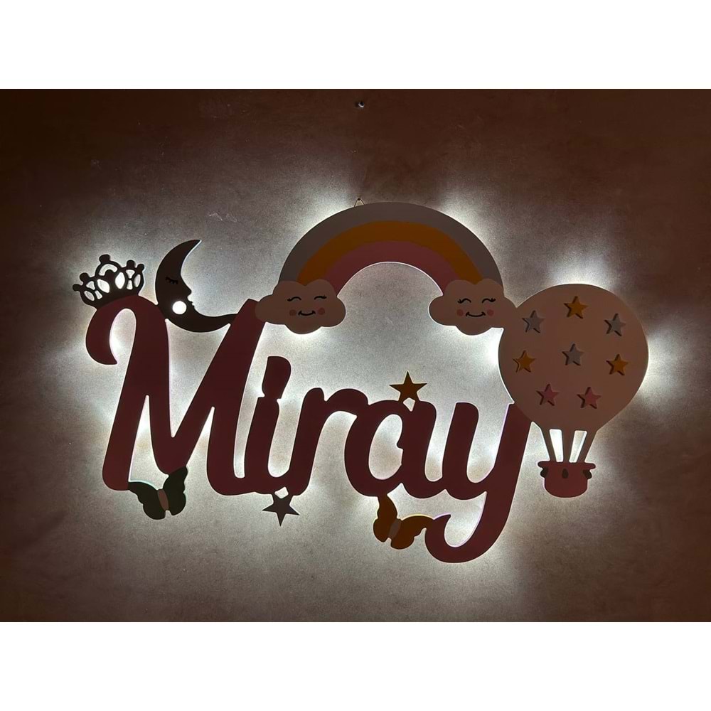 Gece Lambası Led li İsimli Model 80 X 50 CM Gökkuşağı-1