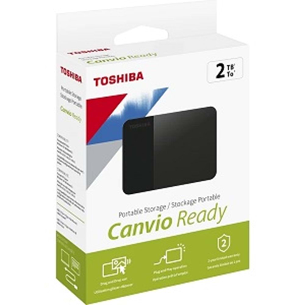 TOSHIBA CANVIO READY 2TB SİYAH 2.5 USB 3.0 (HDTP320EK3AA) TAŞINABİLİR HARDDİSK