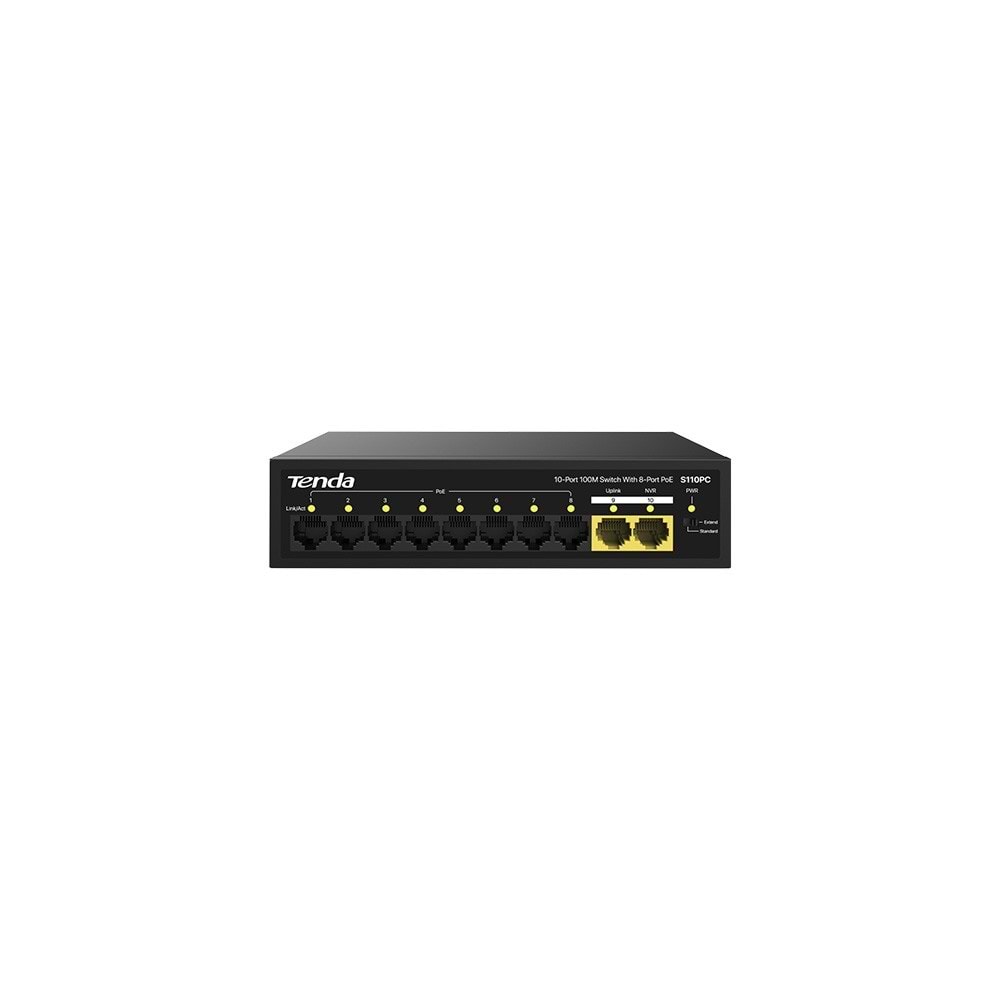 Tenda S110PC 10/100Mbps 8 Port Poe 2 Uplink Switch