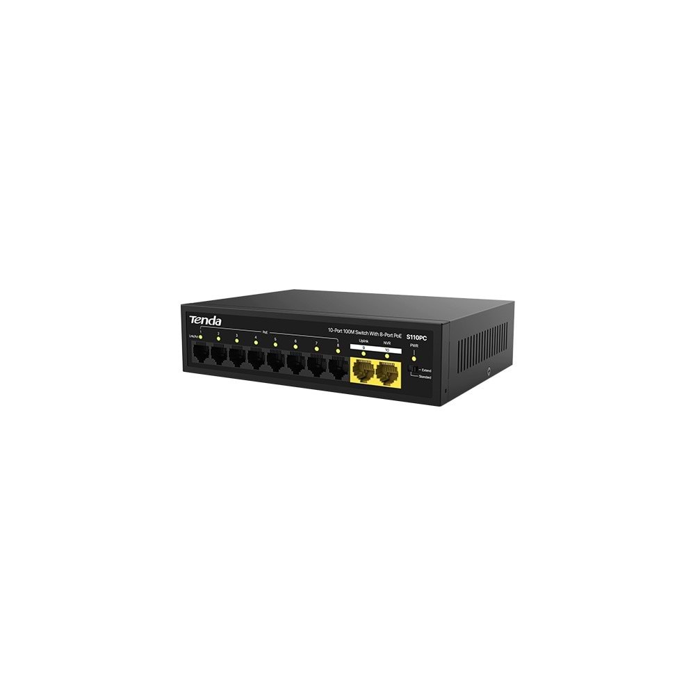 Tenda S110PC 10/100Mbps 8 Port Poe 2 Uplink Switch