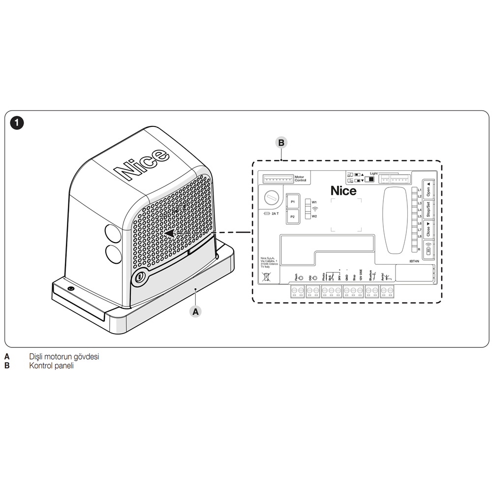 Nice Robus 600 Kg Taşıma Kapasiteli Yana Kayar Bahçe Kapı Motoru Yeni Model