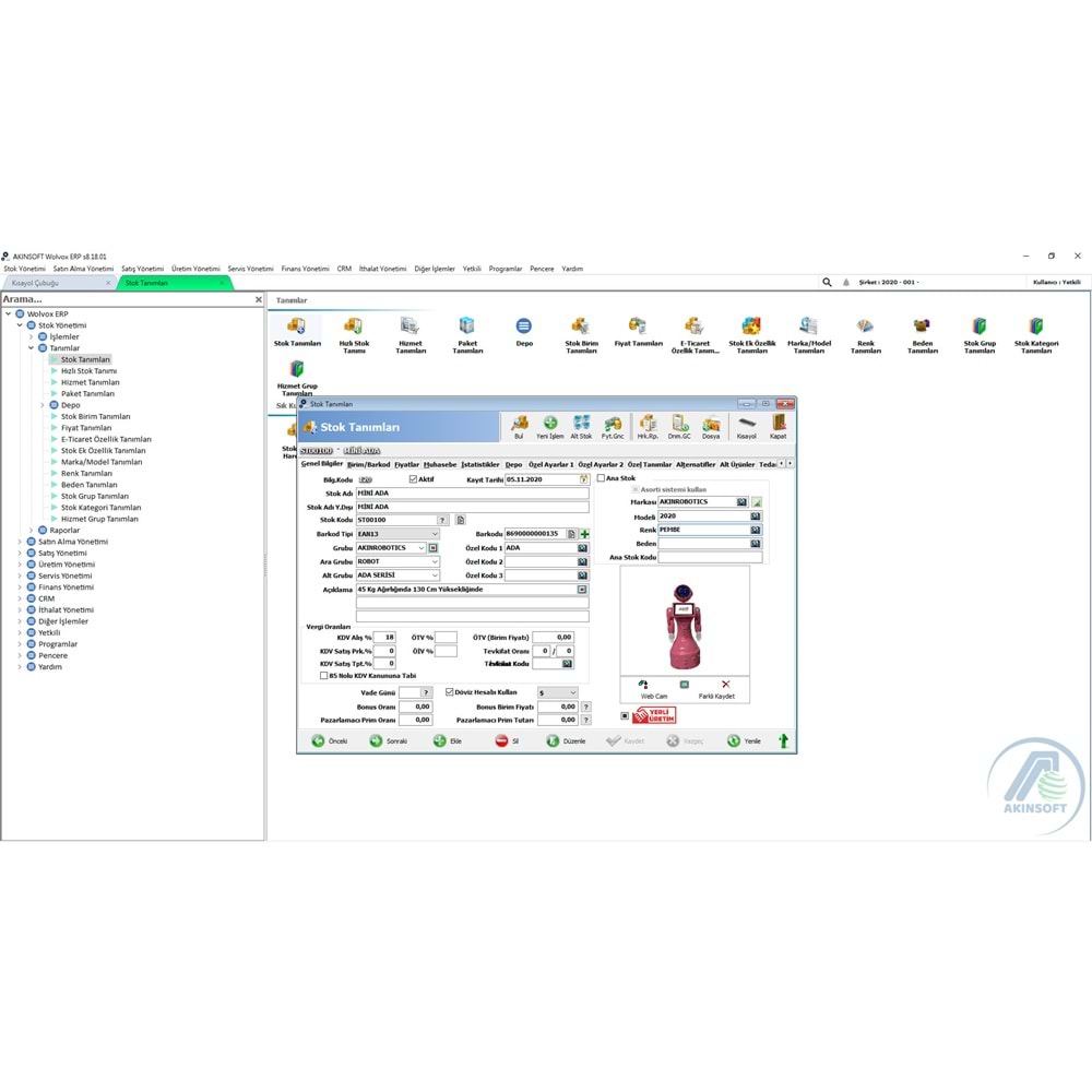 AKINSOFT Wolvox Paket-2 Modül İçerikleri Cari 1, Kasa, Stok 1, Fatura, Çek Senet, Transfer, Analiz