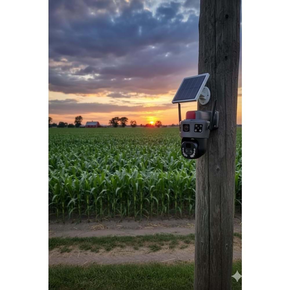 O-kam 6020 4G E Sim Özellikli Solar 10X Optik Zoom Kamera