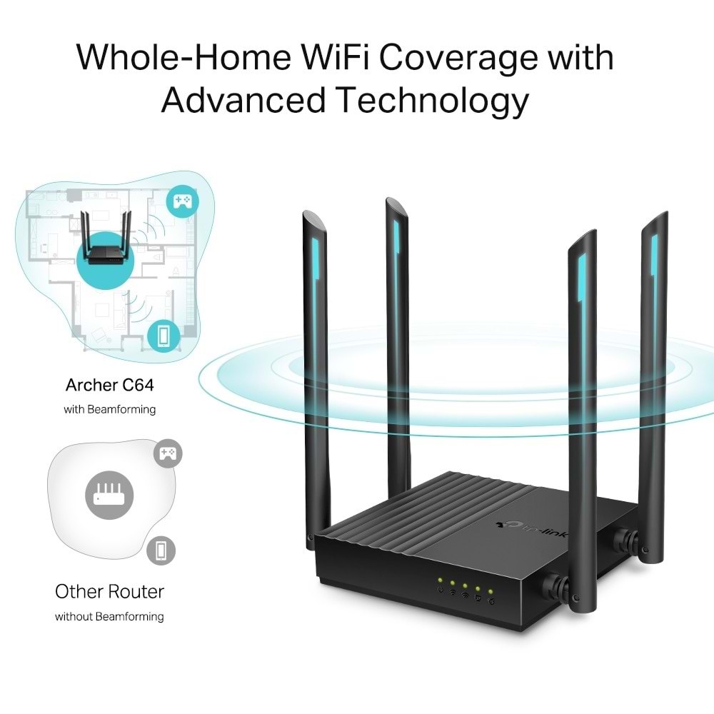 TP-Link Archer C64 AC1200 Dual Band Wi-Fi Router