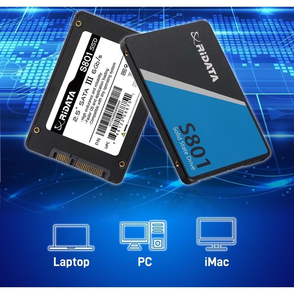 512GB Ridata Sata III S801 Read Up 520MB/s SSD Disk