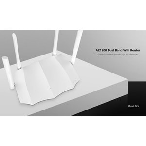 Tenda AC5 4 Port 10/100 1200Mmps 4x6dBI Kablosuz Router
