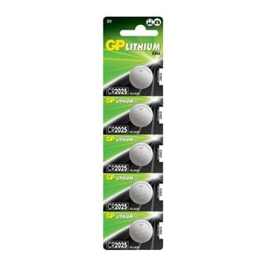 Gp Cr2025 Pil Düğme 3V 2025 (Beşli Paket)
