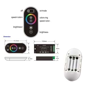 Ledx Ct-666 Rgb Kontrol Kumandası 12-24V 18A Dokunmatik