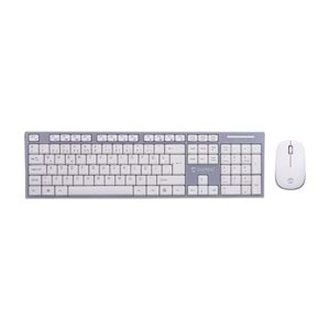 Everest Km-6063 Beyaz/Gri Kablosuz Q Multimedia Klavye + Mouse Set