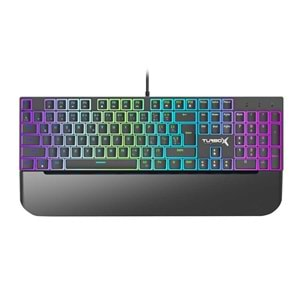 Turbox TR-MK10PD USB Kablolu (Siyah) Rgb Makro Gaming Mekanik Klavye Pudding Tuş Bilek Destekli Blue Switch Mekanik Rainbow Klavye