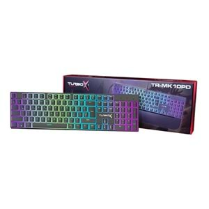 Turbox TR-MK10PD USB Kablolu (Siyah) Rgb Makro Gaming Mekanik Klavye Pudding Tuş Bilek Destekli Blue Switch Mekanik Rainbow Klavye